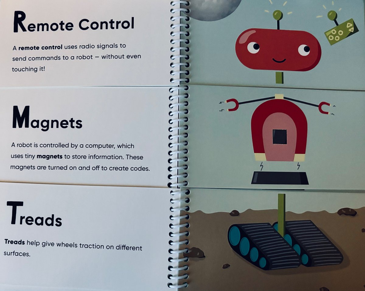 BooksUpNorth's tweet photo. Cedar's Book Review of AlphaBot by @fangmous @WalkerBooksUK "I was able to move the sections to build different robots and learn about each separate part and its use" aged 6 years https://t.co/ARfYr4kwn9 #STEMlearning #robotics #creativebooks https://t.co/8mLpKYCZRM