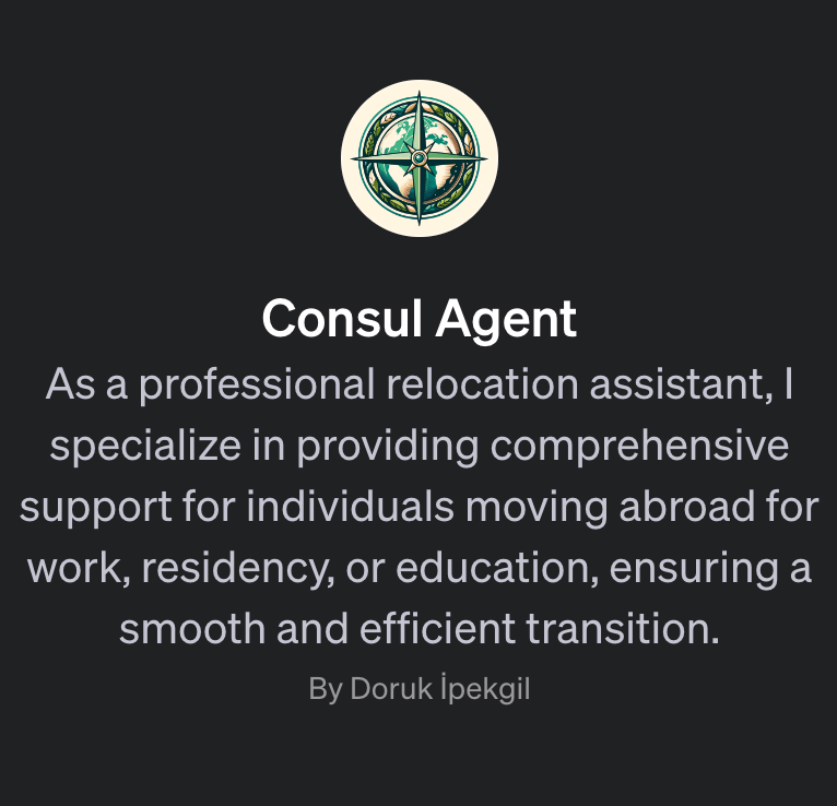 dipegs's tweet photo. @icreatelife I made a Consul Agent GPT for people who want to relocate and get advice on all the related things about moving abroad for work, residency, or education! 

Check it out!
https://t.co/98vT15V9ns https://t.co/SnIDKDM8G0