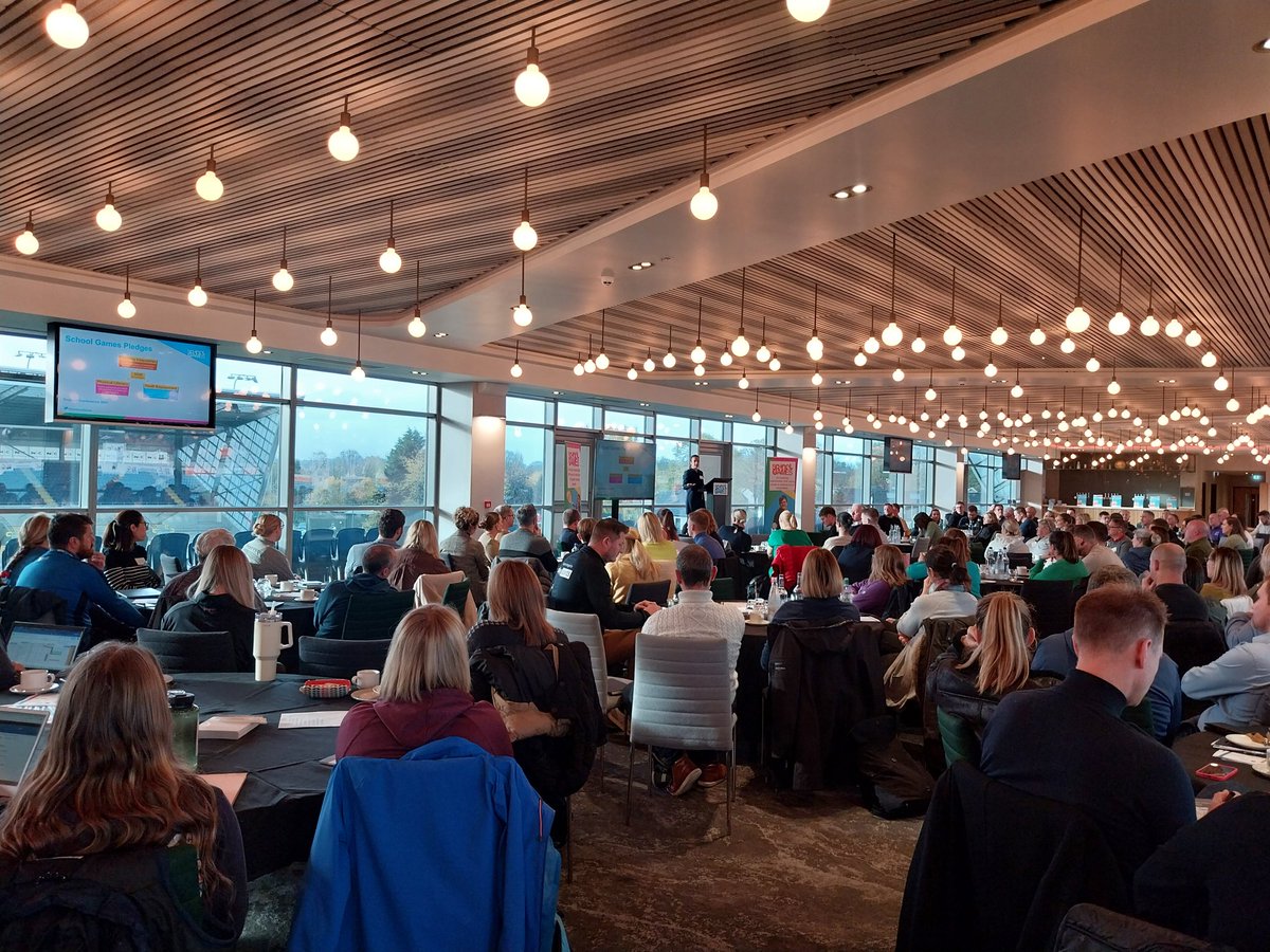 It's <a href="/YourSchoolGames/">School Games</a> Regional Conference Day at <a href="/HeadingleyStad/">Headingley Stadium</a>, with over 150 SGOs and Active Partnerships in the room. Focusing on youth engagement, physical literacy and tackling inequalities, and what it means locally in the SG provision #SGregionalconference23