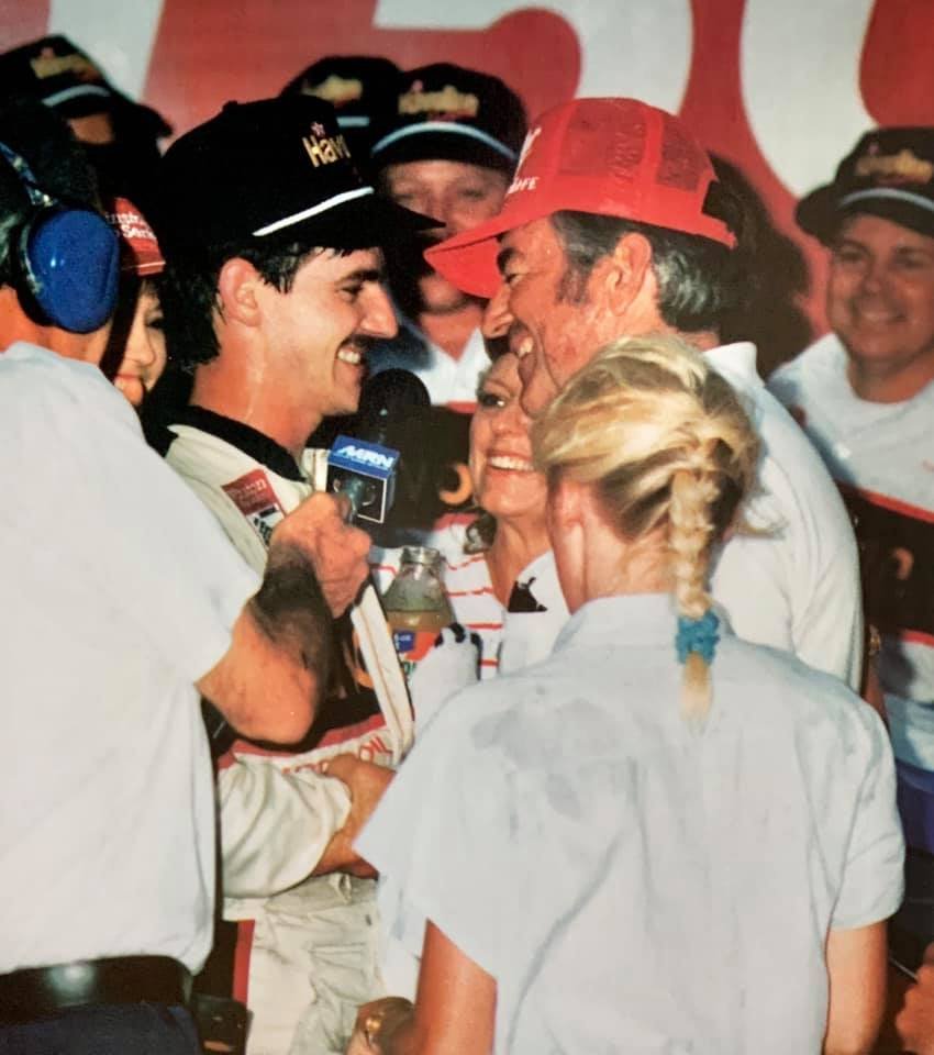 37 years ago today, Davey & Bobby Allison after Davey won the 1987 Winston 500 @ Talladega, Davey's 1st NASCAR Cup win.