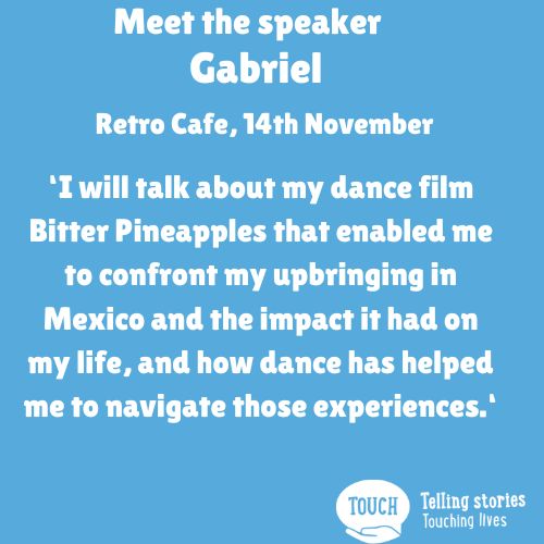 *Meet the speaker* Tonight at Retro Cafe Gabriel will be sharing the amazing story of his dance film, Bitter Pineapples, and how dance has helped him navigate the impact of his upbringing in Mexico. Still tickets left to come and join us: buff.ly/3QU4Waq