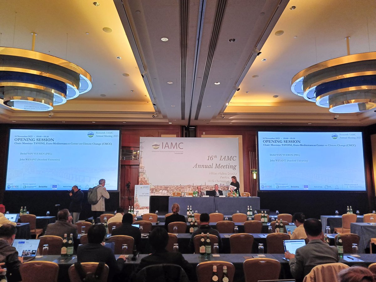 The Sixteenth <a href="/IAMConsortium/">IAMConsortium</a> Annual Meeting kicked off today at Hilton Molino Stucky, Venice, Italy.
Hosted by the CMCC Foundation, the Meeting will go on for 3 days, with in person and online sessions as part of the programme.

More info about the event: iamconsortium.org/event/sixteent…