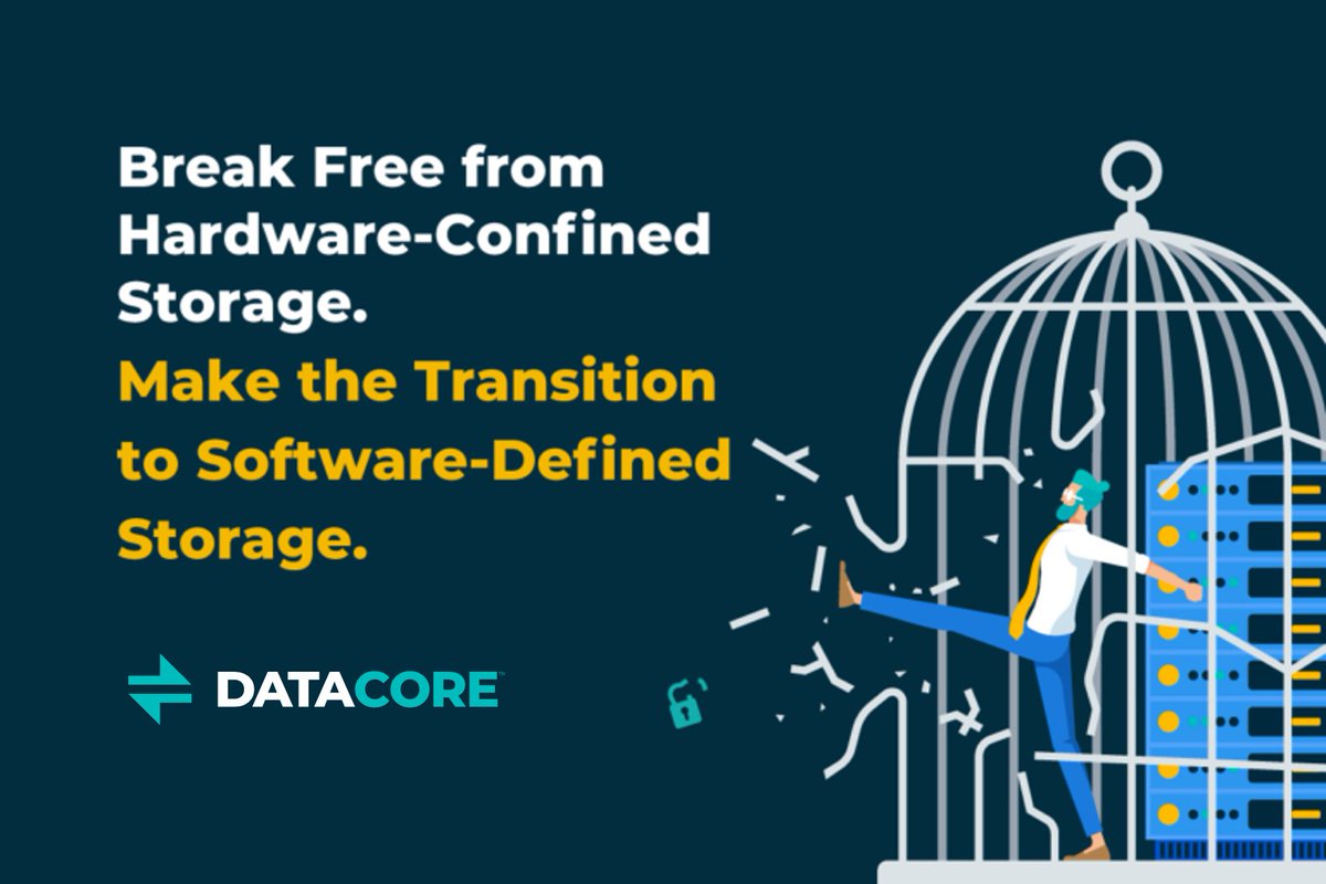 DataCore's tweet image. The Promise of #SoftwareDefinedStorage: Break free from the confinement of hardware with ultimate flexibility guaranteed by SDS. Attain IT harmony, giving your users & apps fast and uninterrupted data access across any storage, any deployment, anywhere.
bit.ly/3lMoRFq