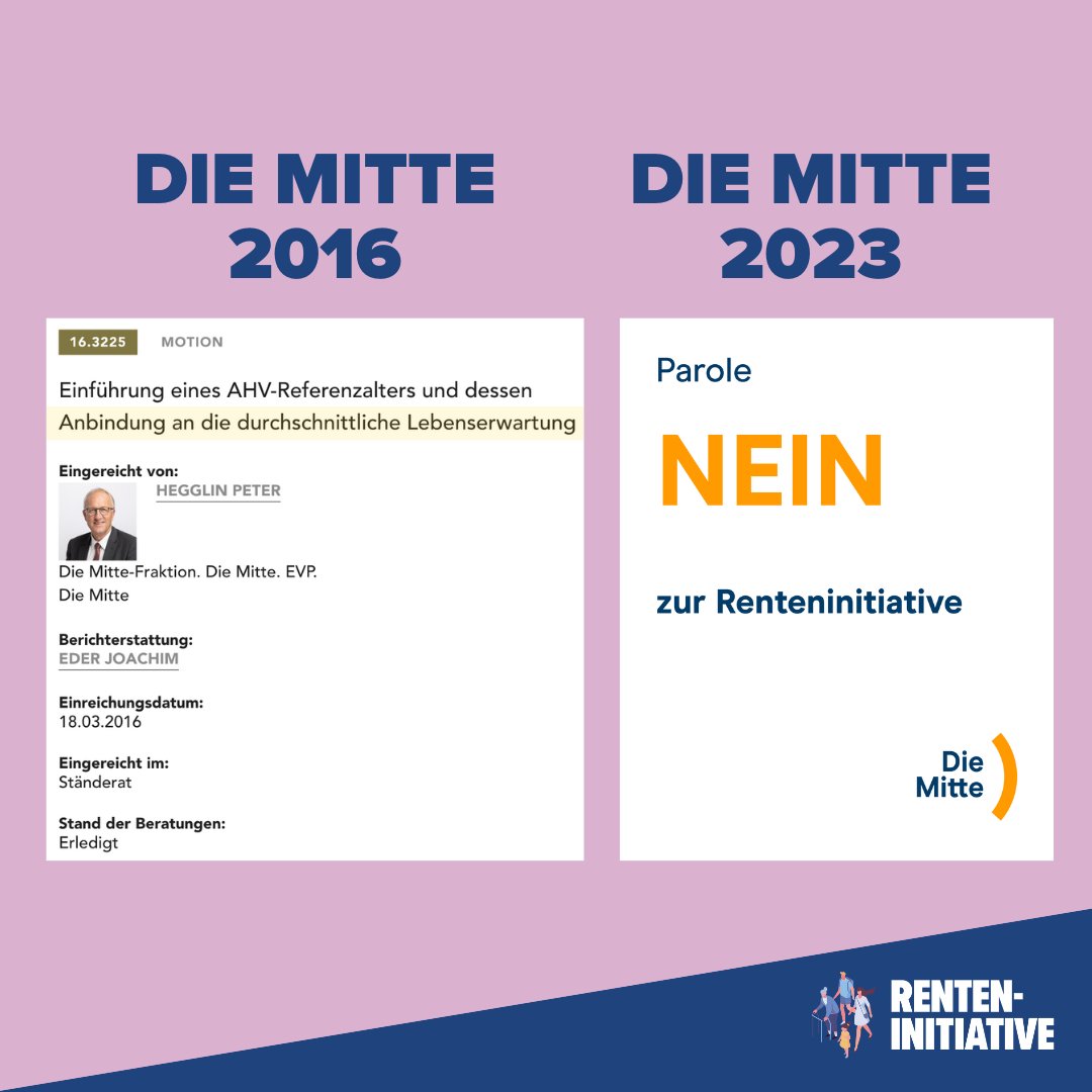 Bravo!🤡 Vor ein paar Jahren setzte sich Die Mitte im Parlament für eine nachhaltige Sanierung der #AHV ein - analog unserer #Renteninitiative.

Umso unverständlicher ist der jetzige Entscheid, keine Verantwortung für künftige Generationen zu übernehmen. Danke für Nichts!
