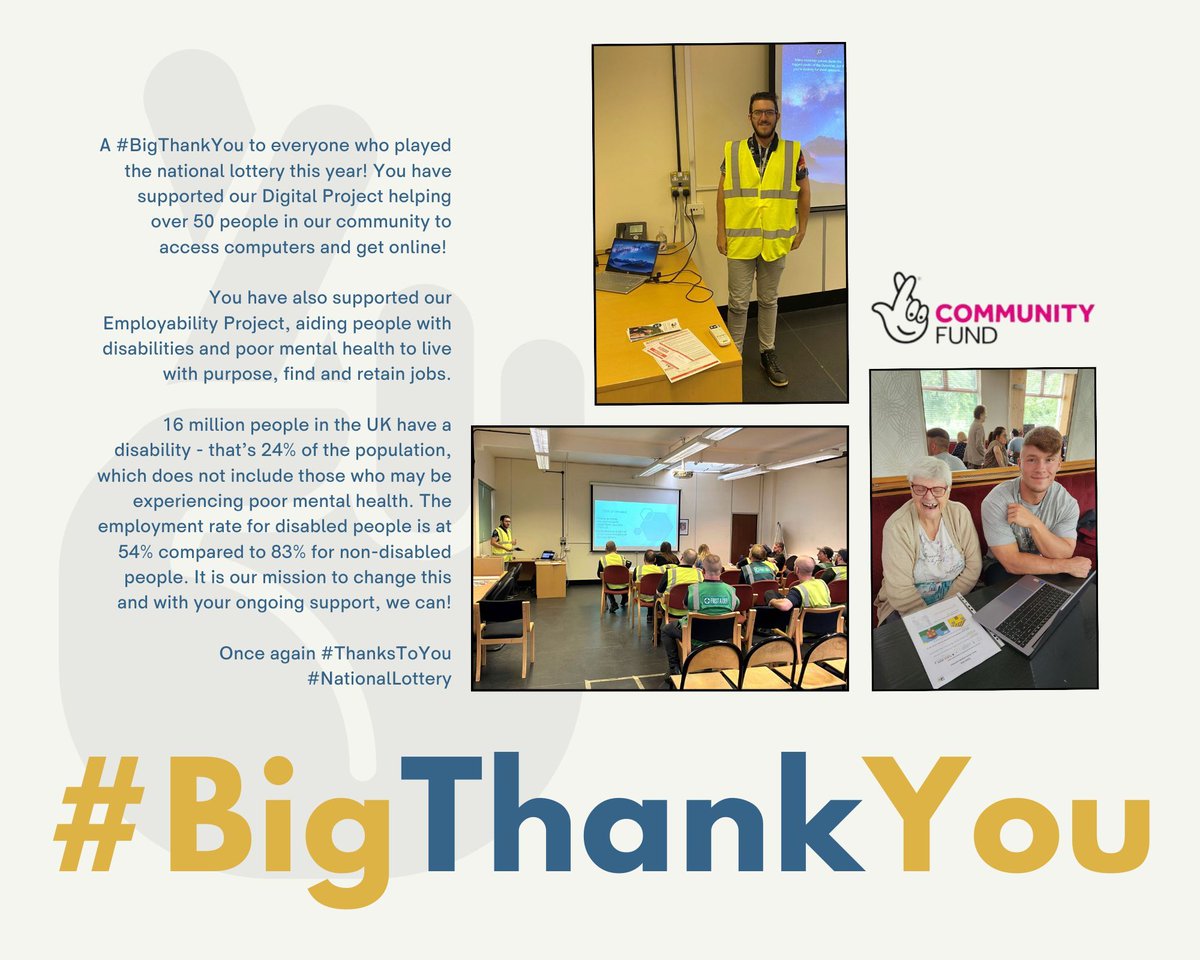 ✨ A #BigThankYou to the #NationalLottery for continuously supporting Enrych and improving lives!🤞