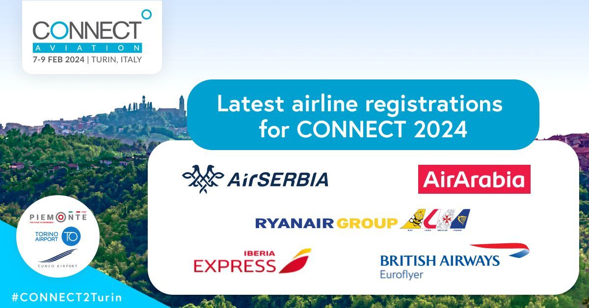 Connect_Aero's tweet photo. Larger teams are coming to CONNECT Turin 24, don't miss the chance to catch up with @airserbia, @airarabiagroup, @Ryanair, @iberiaexpress, @British_Airways and much more.

Register now: https://t.co/l9gwbfHmA8

#CONNECT2Turin
@regionepiemonte
@torinoairport 
#aviationevent https://t.co/j2Fa2ZdmxY