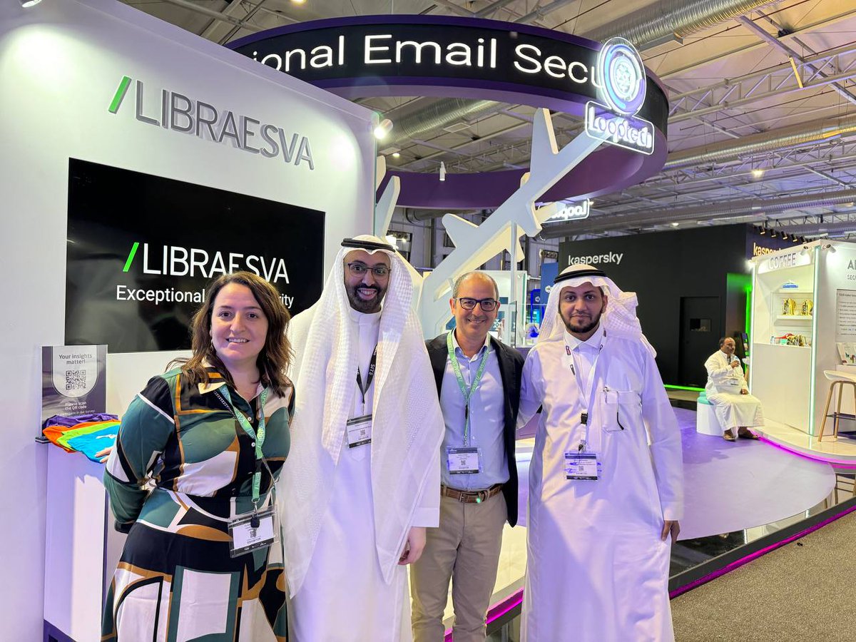 LibraCyber's tweet photo. Live from Black Hat Middle East &amp; Africa 2023 in Riyadh with Libraesva and Looptech! See what’s happening on the show floor right now!

#BlackHatRiyadh #EmailSecurity https://t.co/tebMV1TFlY