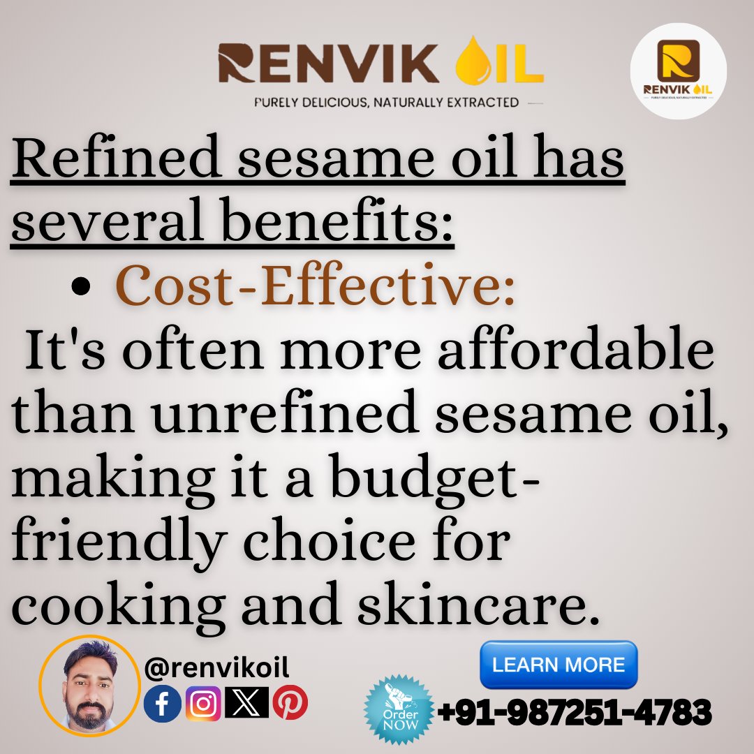 🌐Join the Renvikoil Community 🌐
We invite you to explore the world of Renvikoil, where nature meets nutrition. 
#renvikoil #oils #cooking #cookingoil #post83 #abohar #rajanwali #WoodPressedGoodness #PureDeliciousness