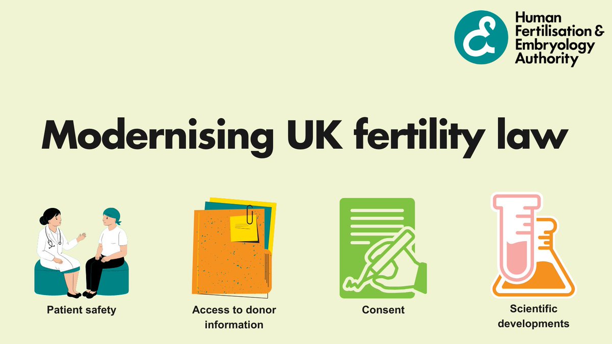 Human Fertilisation & Embryology Authority (HFEA) (@hfea) on Twitter photo Today the Human Fertilisation and Embryology Authority has published its recommendations for government on modernising fertility law.
Find out more information here: bit.ly/471YxQ5
#Fertility Today the Human Fertilisation and Embryology Authority has published its recommendations for government on modernising fertility law.
Find out more information here: bit.ly/471YxQ5
#Fertility