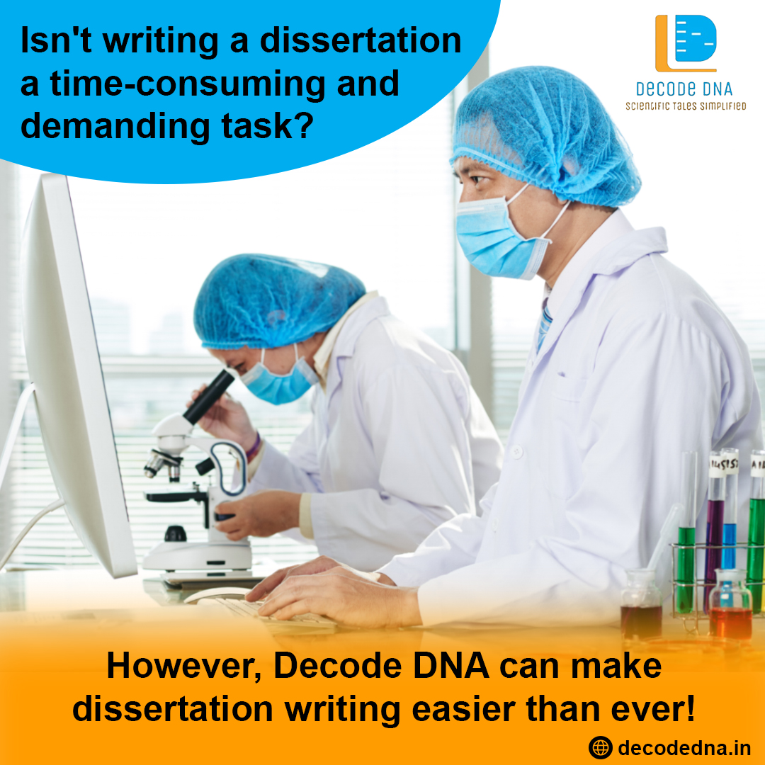 Dissertation writing can feel like a tedious and stressful job, but we can help you from its inception till success. Decode DNA is here to make this journey easier for you!

#DecodeDNA #dissertations #scientificwritinghelp #scientificwritingworkshop #decodedna #industrialtraining