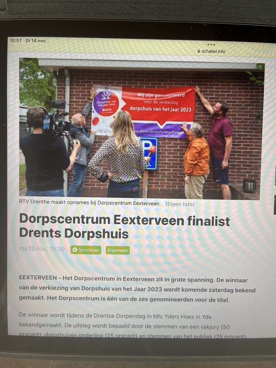 henkheijerman's tweet image. Help mee om het Dorpscentrum Eexterveen @aaenhunze komende zaterdag winnaar te laten worden van de finale “Dorpshuis van het jaar 2023”. 
Breng je stem uit voor vrijdag 17 november a.s. op: drentsdorpshuisvanhetjaar.nl
Per IP-adres kan 5 keer gestemd worden. 
Eexterveen verdient het