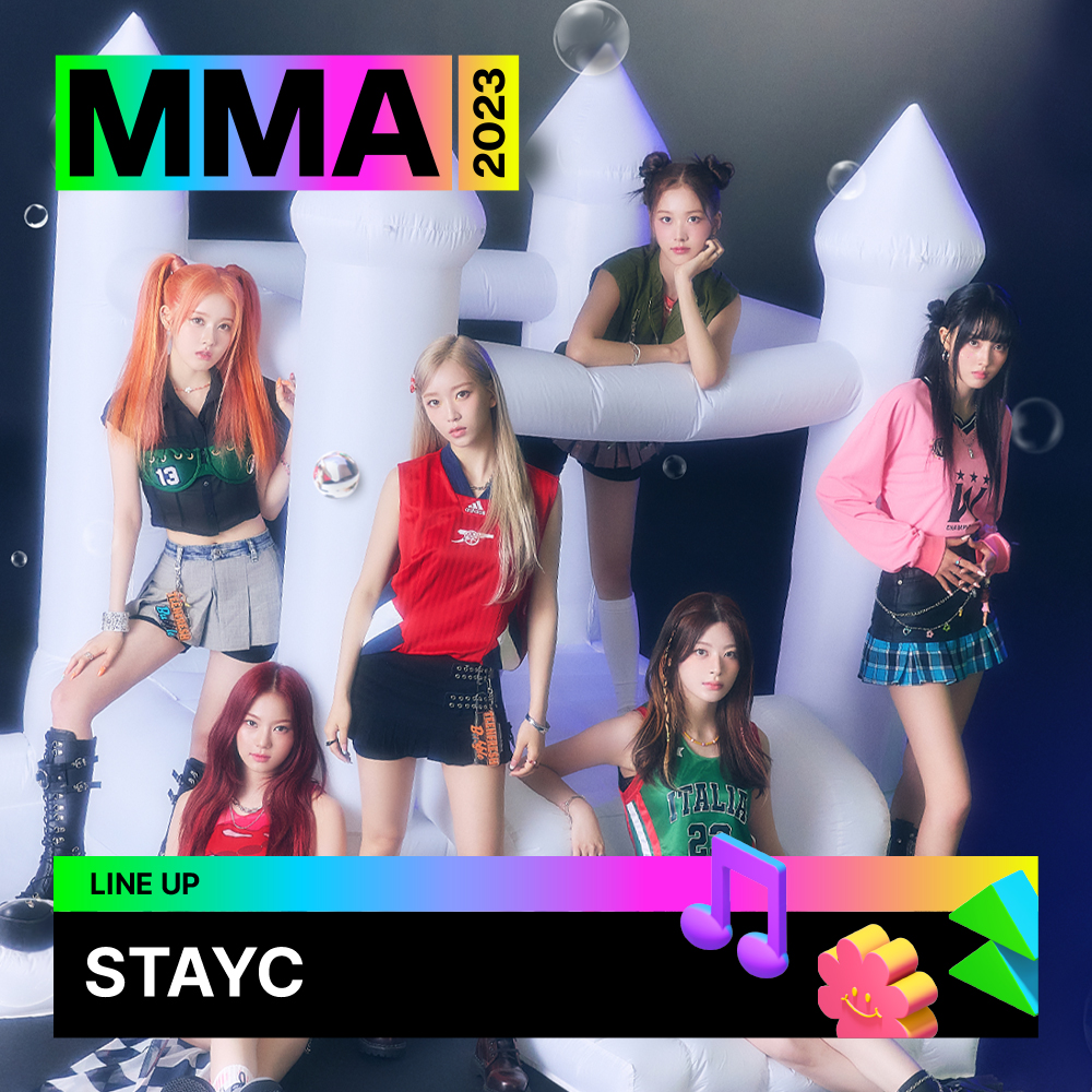 [𝗠𝗠𝗔𝟮𝟬𝟮𝟯] 𝟯𝗿𝗱 𝗟𝗜𝗡𝗘 𝗨𝗣🌈
또 한 번의 틴프레시 MMA 무대, 원하지!🫧

#STAYC #스테이씨

데뷔부터 함께해 3년 연속 출연💚
#STAYC 가 #MMA2023 과 함께합니다!

앞으로 공개될 라인업도 기대해 주세요🔥

📍12/2 오후 5시, 인스파이어 아레나

#멜론 #멜론뮤직어워드
<a href="/STAYC_official/">STAYC(스테이씨)</a>