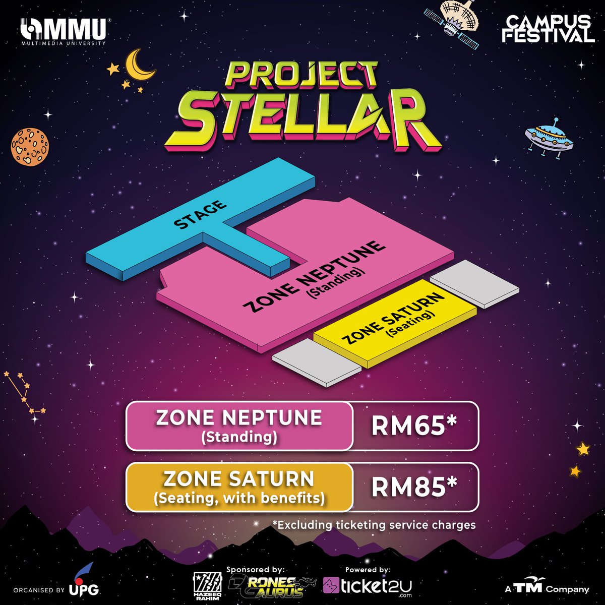 upgcyber's tweet photo. Nak berdiri healing ramai ramai depan stage? Kita ada 🫢
Nak "feel" lagu lagu galau sambil duduk?
Jangan risau mestilah ada juga 🤩

🎫 Zone Neptune (standing) RM65
🎫 Zone Saturn (seating) RM85 

Tekan link di bio atau scan QR untuk membuat pembelian tiket! https://t.co/fWBn3pdAJ7