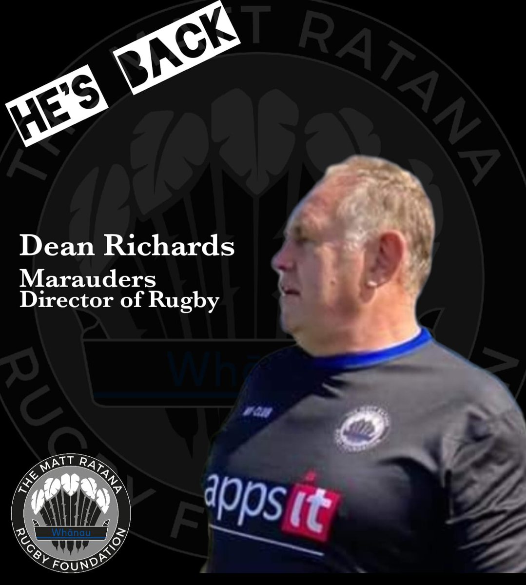 We've got big news for the Marauders! We are delighted to announce Dean Richards is returning as our Director of Rugby and Bath/England/Lions Forward Danny Grewcock as our new Head Coach! Good luck fellas and welcome! #try4matt #marauders #mattratanarugby