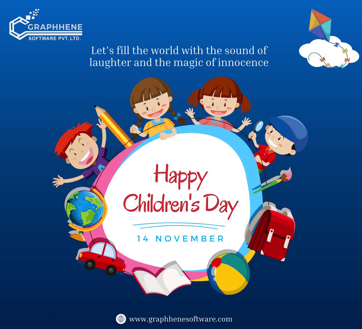 Graphhenesoft's tweet image. Happy Children's Day from Graphene Software Pvt Ltd!
Let's make this Children's Day a celebration of learning, laughter, and limitless possibilities!
#ChildrensDay #children #childrensday2023 #childhood #child #Nehru #14November