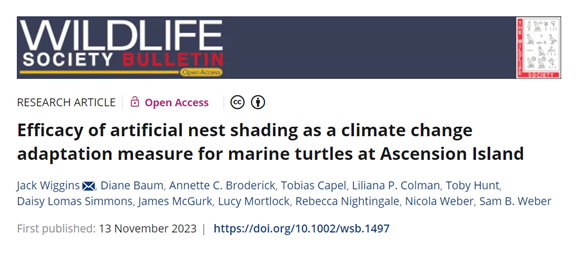 🚨NEW PAPER! 🚨

Our new paper published in the Wildlife Society Bulletin is out now! 

Check it out: wildlife.onlinelibrary.wiley.com/doi/10.1002/ws…

@ExeterMarine <a href="/ascension_gov/">Ascension Island Government</a> 

#climatechange #seaturtles #marineconservation #AscensionIsland