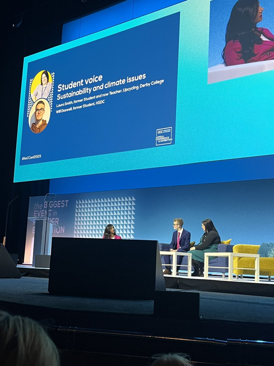 Nice to see Sustainability at the heart of the AoC Conference using the Student Voice #AoC2023