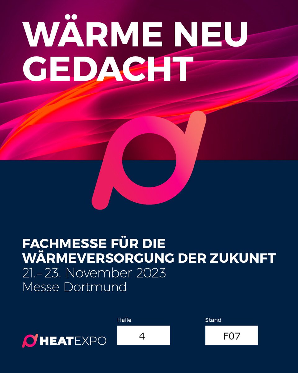 Noch eine Woche bis zur #Heatexpo. Schauen Sie bei der noventic Smart-Heating-Lösung für die Wohnungswirtschaft in Halle 4 Stand F07 vorbei🚩
Die smarten Thermostate sparen im Schnitt 15,5% Heizenergie, verringern den CO2-Ausstoß und sind anwenderfreundlich #climatesmartsolutions