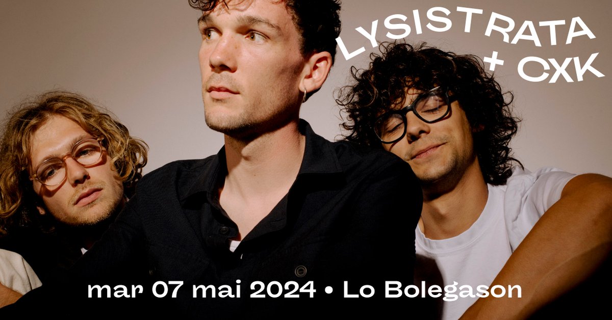 Nouvelle date : Lo Bolegason accueillera le power trio Lysistrata et le duo rock stoner occitan CXK le 7 mai 2024.  🔎 Infos : bolegason.org/07-05-2024
