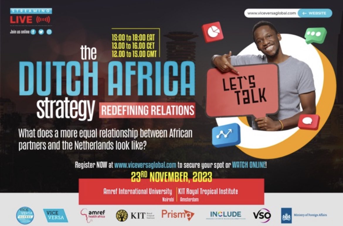 NLinSouthSudan's tweet photo. On 23 November, @DutchMFA &amp; @Globalviceversa are organizing a hybrid event to present the #DutchAfricaStrategy. The event will be held in Nairobi, Amsterdam and online! Register now at https://t.co/s8IEUJhofL to secure your spot! https://t.co/dnjn679rRb