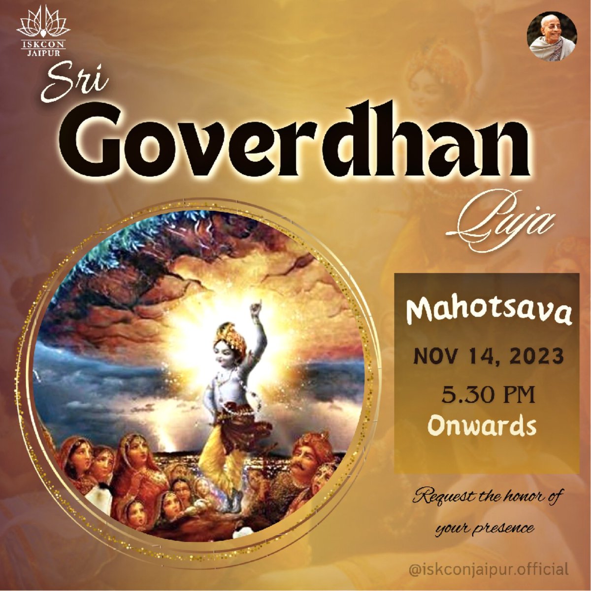 ISKCONjaipur's tweet photo. Sri Goverdhan Puja Mahotsava 💫

#goverdhanpuja #iskcon https://t.co/DGD1kCF4dJ