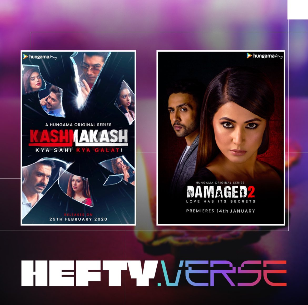 Heftyverse's tweet image. Step into the dazzling realm of #HeftyDiwali 🪔✨ Swipe through the magic of Hungama series trailers in the Heftyverse world! 🌐 Celebrate the festival of lights with blockbuster entertainment – your Diwali just got a whole lot brighter! 🎉 

#HeftyverseMagic #DiwaliDelights