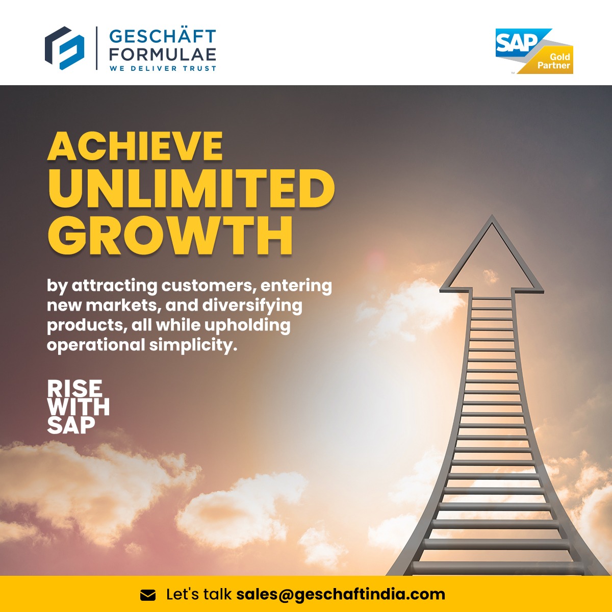 GeschaftIndia's tweet image. Experience the magic of growth with SAP Gold Partner Geschäft Formulae!
Write to us at: sales@geschaftindia.com.

#GeschaftFormulae #SAPSuccess #SAP #GROWwithSAP #SuccessStories #SAPAdvantage #GlobalGrowth #RiseWithSAP #GoingFurtherTogether #SAPMagic #BusinessSuccess #RiseWithSAP