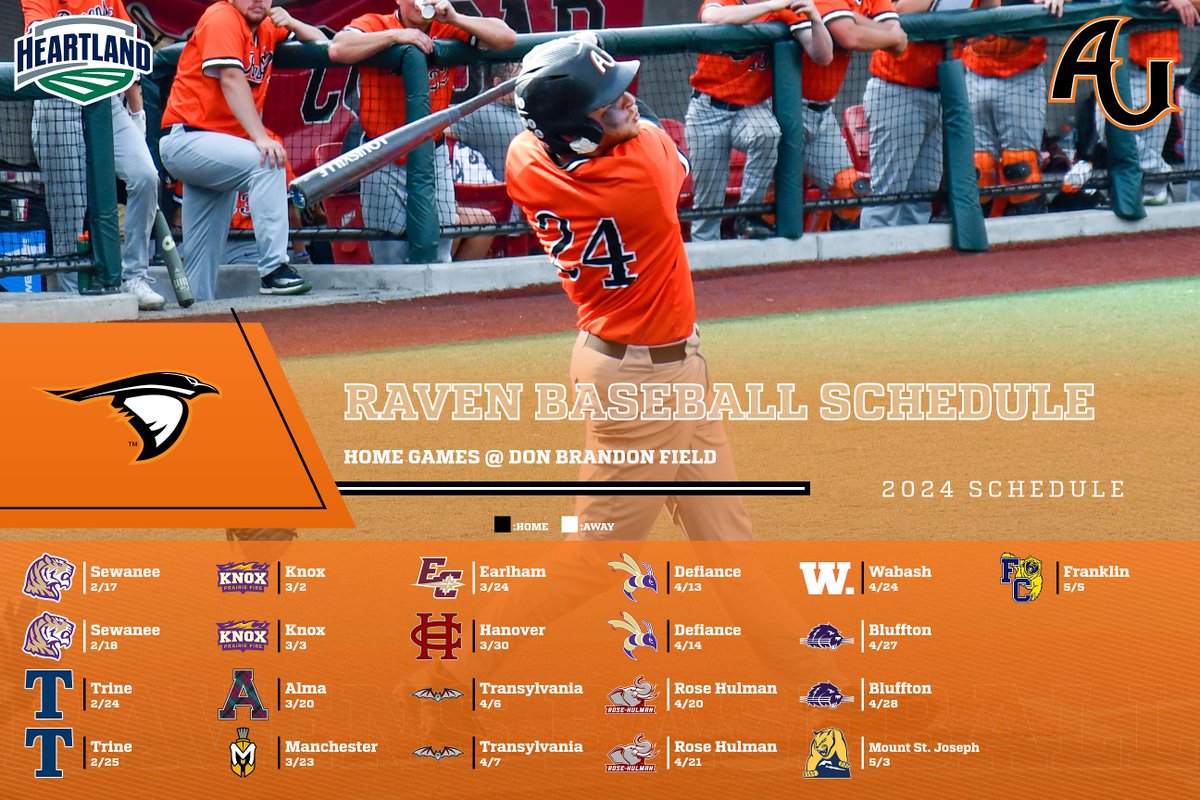 Be sure to check out the <a href="/AURavensBSB/">AU Ravens Baseball</a> schedule for the 2024 season! #SoarRavensSoar #GBGR #TheBestIsYetToCome