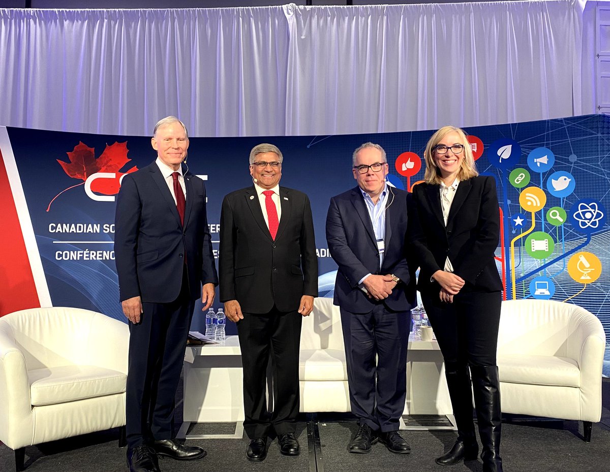 Kicking off Day 2 of the Canadian Science Policy Conference with @DrPanch, Paul Wells and @ChadGaffield to make the case for science in building a better future, from housing to health and climate, and everything inbetween! 🇨🇦

#CSPC2023 #CdnSci @CDNScience @U15ca
