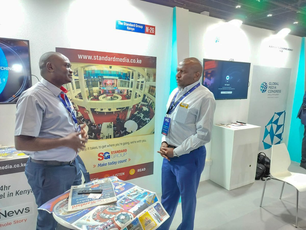 MediaCouncilK's tweet photo. Kenya to the World: .@MediaCouncilK CEO .@DavidOmwoyo visited the .@StandardGroupLc   stand at the second edition of the Global Media Congress that kicked off today in Abu Dhabi, United Arab Emirates.

#GMC2023 https://t.co/01FI1D2Fhc