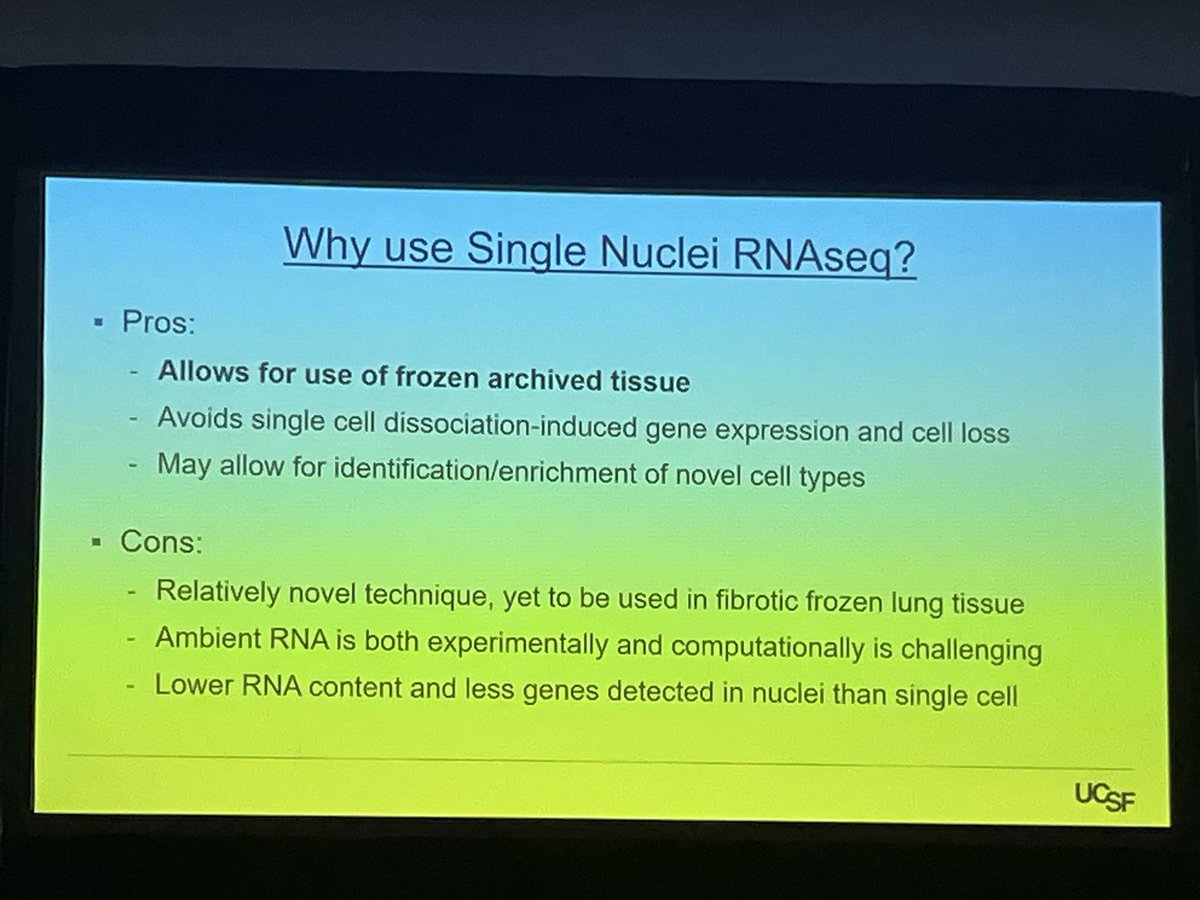 Single Nuclei RNAseq may allow for new cell populations to be observed but may not be a great tool for studying immune cells in lung…..oh the challenges of choosing the best technology for a project #ACR23