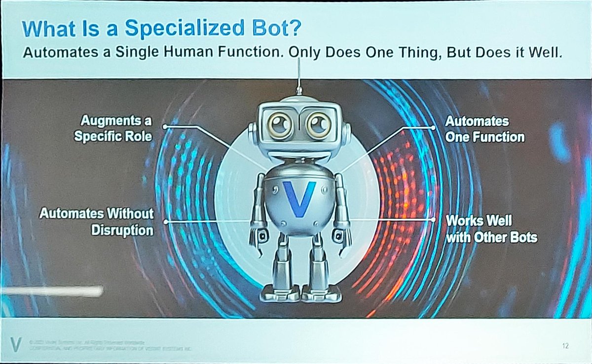 #Verint CEO touting their 35+ #AI generated bots. Automating human functions. Does one thing well, exact opposite of #OpenAI <a href="/Verint/">Verint</a>  #verintanalystdays