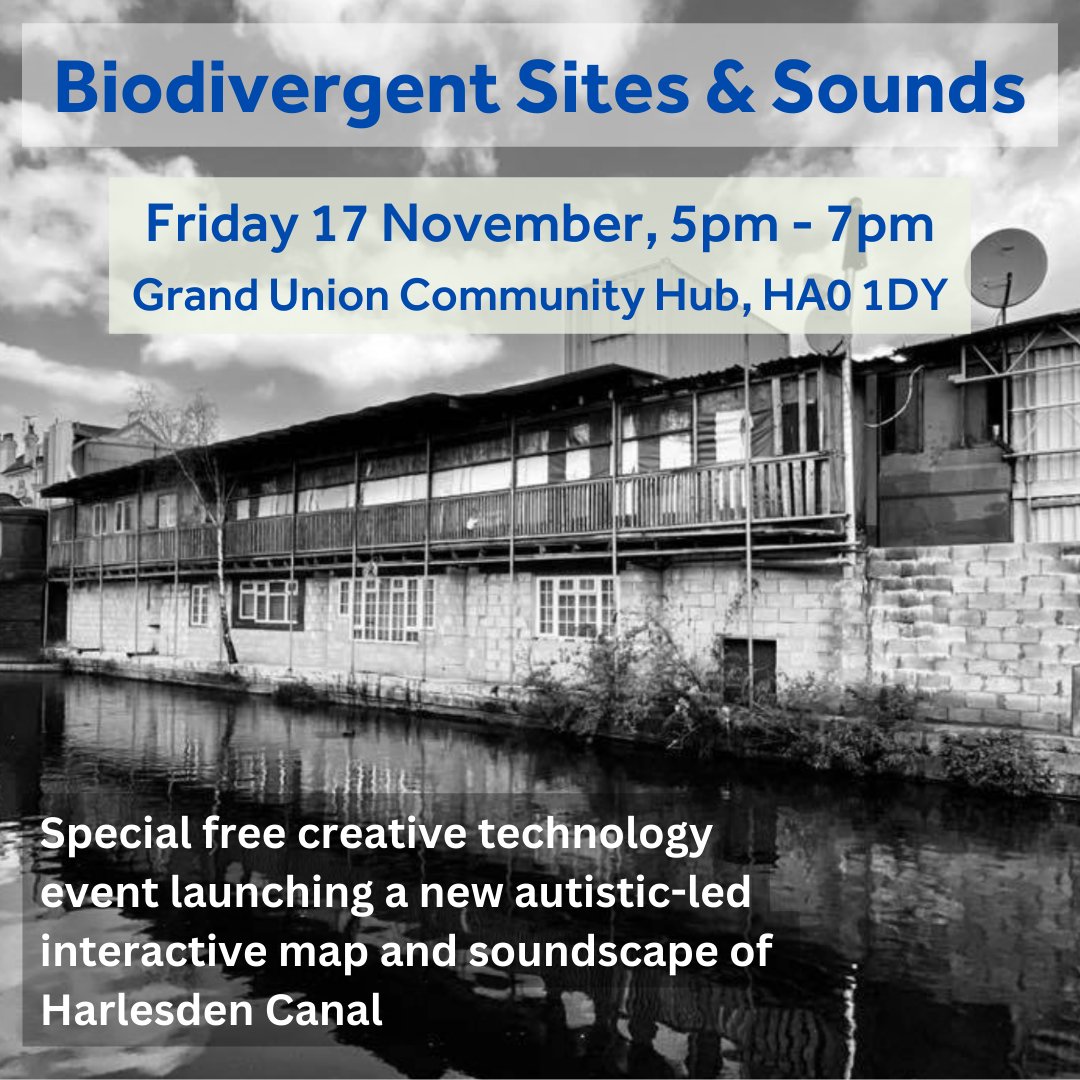 This Friday I am  performing at the launch of the Biodivergent Sites &amp; Sounds - a unique creative technology project, led by transdisciplinary artist Elinor Rowlands, exploring place, waterways and autism as a cultural identity. 

You can book here eventbrite.co.uk/e/735328877467