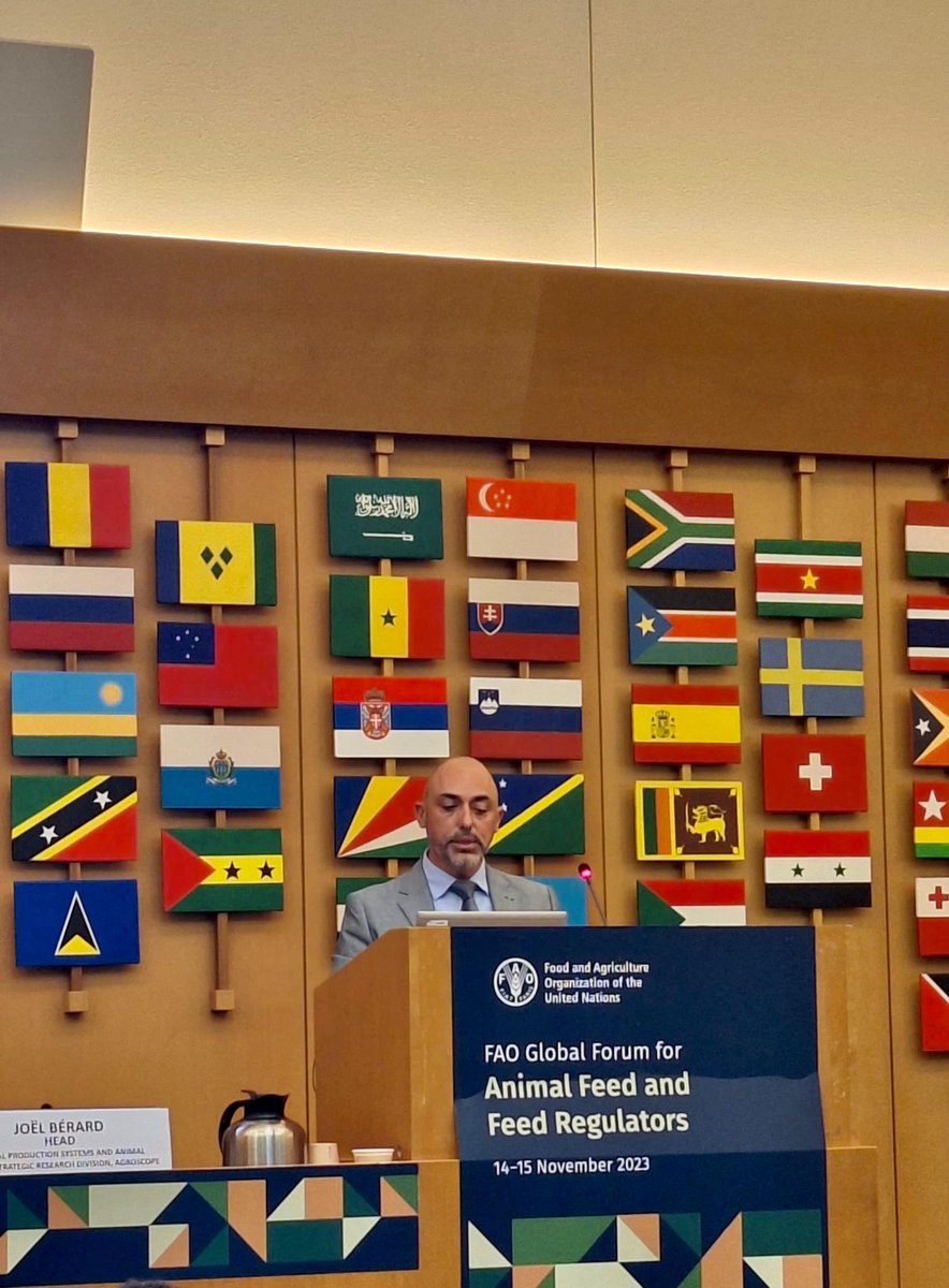 The EAAP Elected President, <a href="/BerardJoelX/">Joël Bérard</a>  <a href="/agroscope/">Agroscope</a>  BLW is now participating to the Global Forum <a href="/FAO/">Food and Agriculture Organization</a>  about Animal Feed and Feed Regulators taking place today in Rome 🇮🇹☀️🌪
#sustainableproduction #sustainablelivestock #livestocktransformation #foodandagricultureorganization