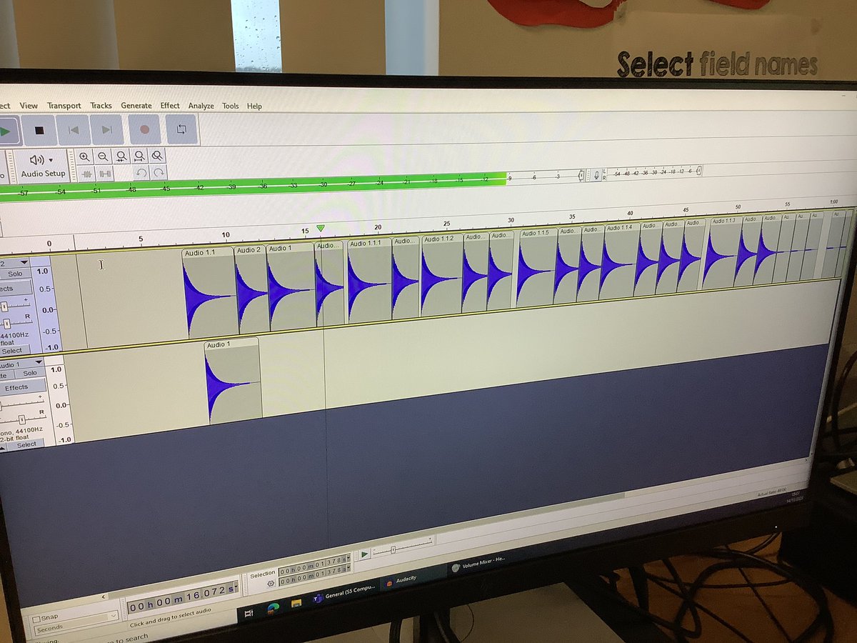 FHSComputing's tweet image. Miss Mutter’s S5/6 NPA Game Development class are exploring audio assets in Audacity for their games, creating a soundscape for game footage that has had the music and sound effects removed. 

#weareFHS #FHSDigiLearn #weareCreative