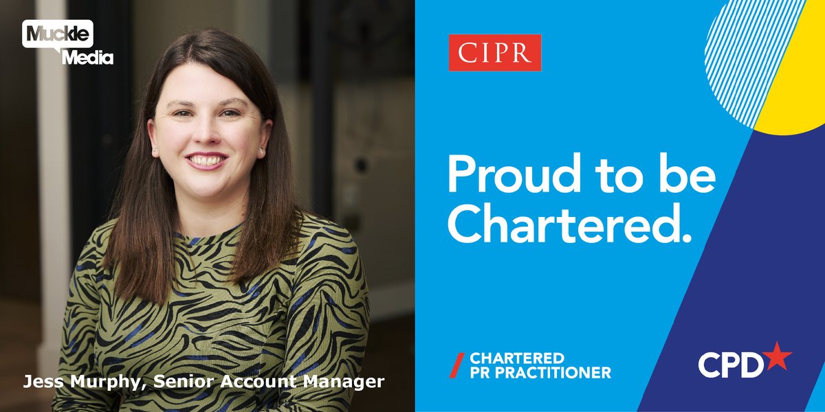 mucklemedia's tweet photo. Last week, our very own Senior Account Manager Jess successfully completed her CIPR Chartered Assessment, earning her the well-deserved title of Chart. PR.

Huge congratulations Jess!

#Brightideasrealised #Brightcareersrealised https://t.co/aMrtxqHIOJ