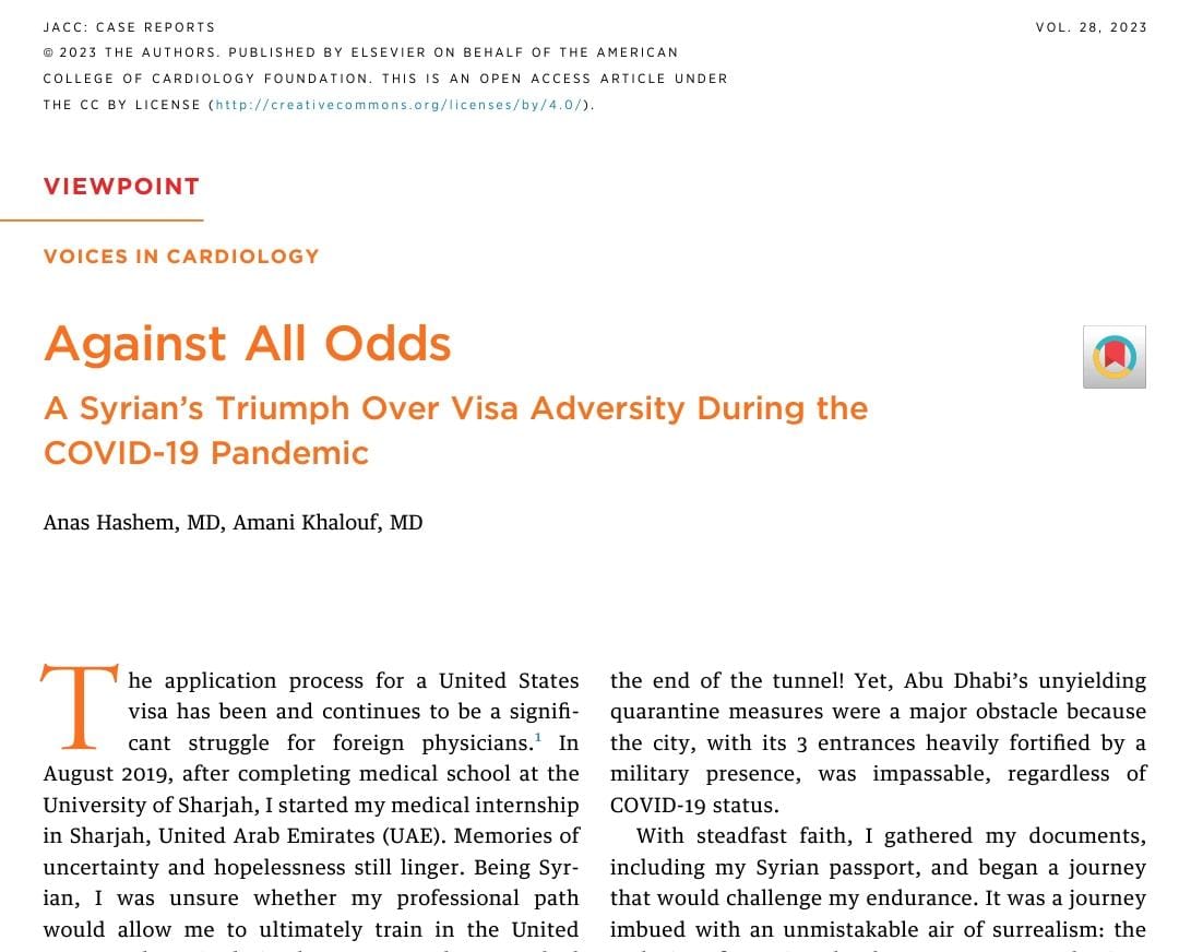 AnasHashem6's tweet image. As an international medical graduate resident, I recognize the shared journey of resilience and determination we undertake to match in the USA.
In my editorial, I unveil the challenges faced during the difficult times of the COVID-19 pandemic, including the setback of a…