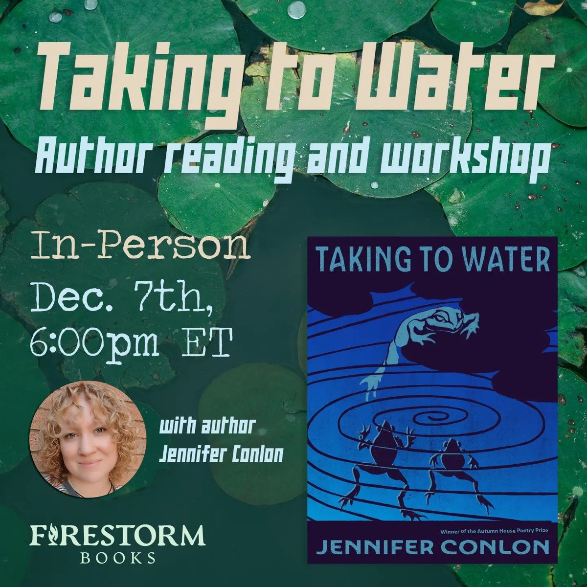 We're hosting NC poet Jennifer Conlon for a reading and workshop! In their debut collection, Conlon celebrates the survival of trans and nb kids, turning their gaze to the natural world that catalyzes dreams of possibility, transformation, and safety. firestorm.coop/products/20530…