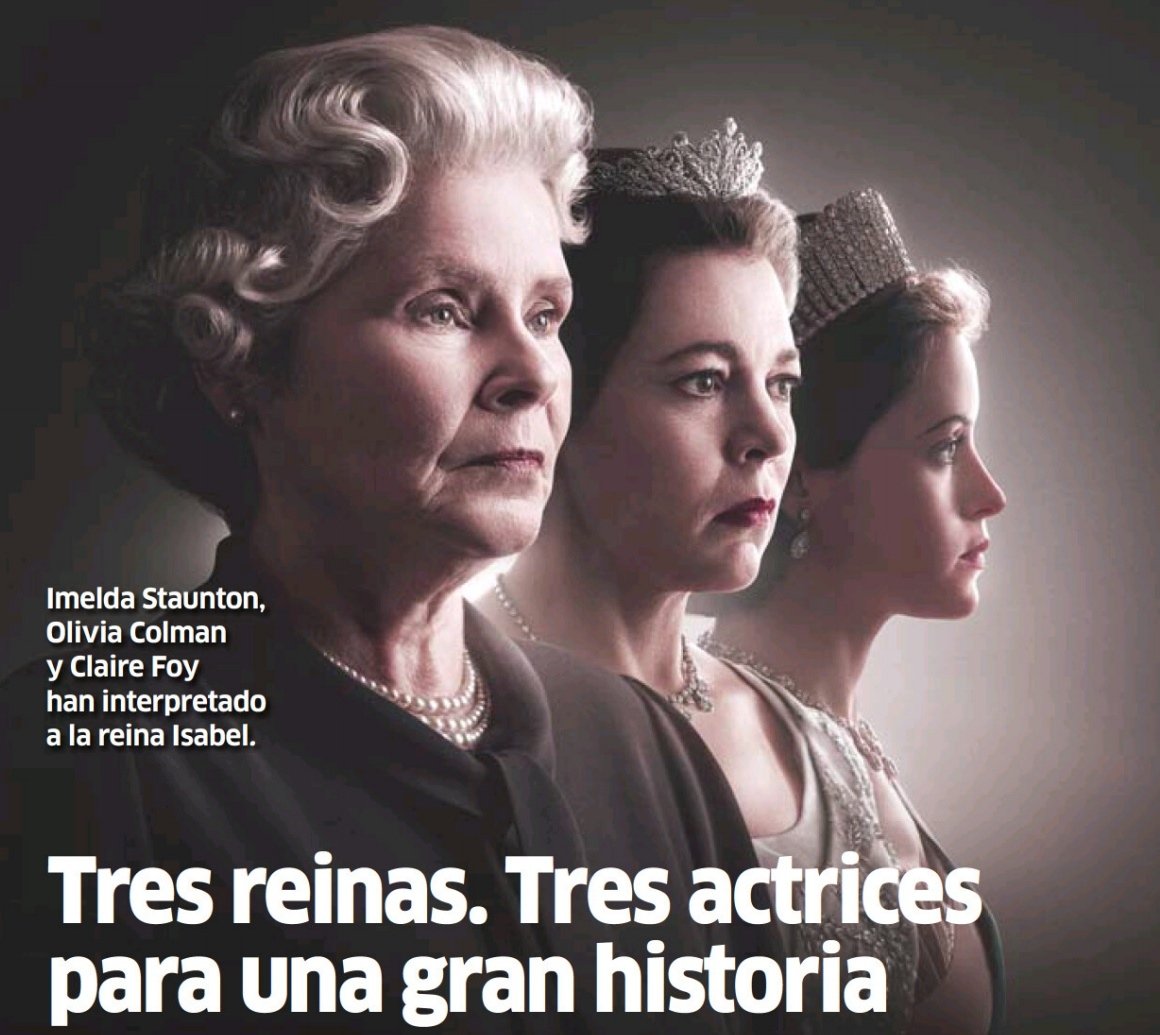 Tres Reinas 👑
Tres actrices para una gran historia #TheCrown 
#ClaireFoy #ImeldaStaunton #OliviaColman