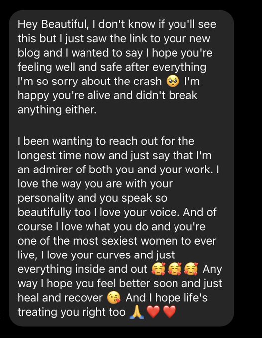 This is the most thoughtful and sweetest message I&rsquo;ve received. Someone reading my blog and being this