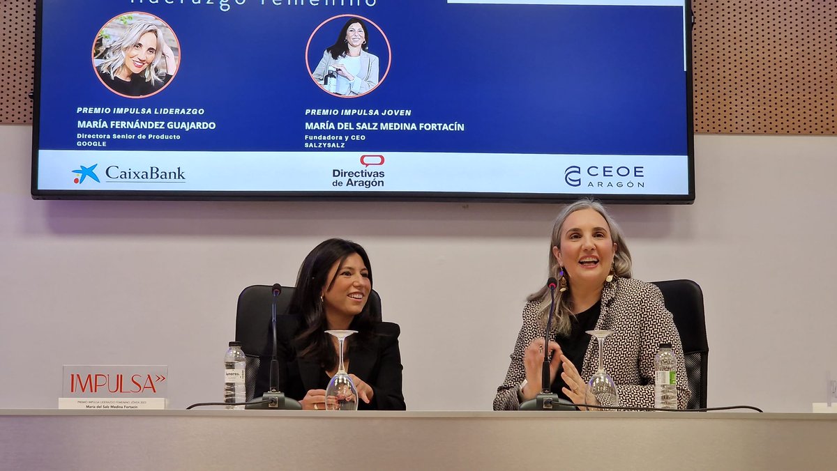 Inspiradoras, lideres y empáticas. ¡Enhorabuena y gracias a <a href="/marifes/">Maria Fernandez Guajardo</a> y #SalzMedina <a href="/salzysalz/">SALZYSALZ</a>! Premios Impulsa Liderazgo Femenino 2023 
<a href="/caixabank/">CaixaBank</a> <a href="/Directivas_ARGN/">Directivas de Aragon</a>