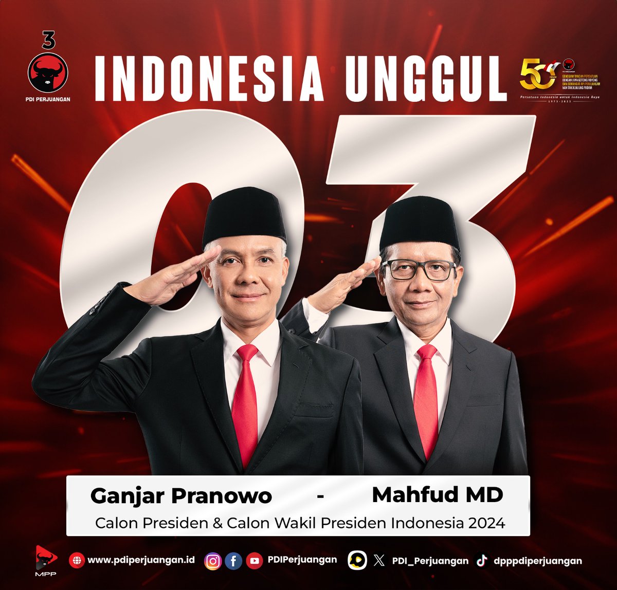 Dengan penuh optimisme, Ganjar Pranowo dan Mahfud MD yang bertandem dengan nomor urut 3 bersiap menyongsong pemilihan untuk mewujudkan visi dan misi mereka.

#PDIPerjuangan
#GanjarUntukSemua
#GanjarPresiden
#MEnangkanGAnjar
#GanjarMahfud
#GanjarMahfud2024