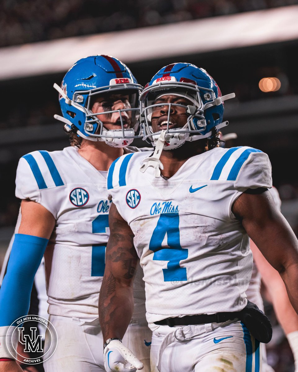 "Often imitated, never duplicated" Ole Miss fans have  long discussed a powder blue accented uniform for the football team. Would  this concept please the Rebel fanbase? #HottyToddy | #DripInTheSip |  #RebThreads