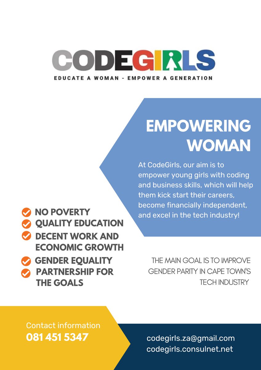 CodeGirls_cpt's tweet image. Visit our social media platforms on instagram and Facebook - CodeGirls.cpt