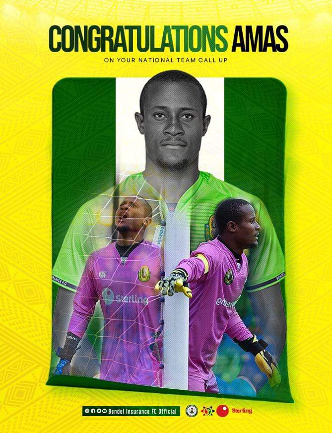 GovernorObaseki's tweet photo. Hearty congratulations to our own dear Bendel Insurance @BendelInsurance goalkeeper, Amas Obasogie @AmasObasogie1, on your call-up to the national team, the Super Eagles ahead of the FIFA World Cup Qualifier games against Lesotho and Zimbabwe.

With great agility, resilience, and excellent command in the air, you are unarguably one of the best shot-stoppers in the Nigeria Professional Football League (NPFL) with an outstanding record of six clean sheets in seven matches this season and an impressive run which saw Bendel Insurance sustain a 26-game unbeaten streak last season.

You have continued to give an excellent account of yourself, showcasing your prowess, exceptional talent, and the indomitable Edo spirit; putting the State on the global map for good.

Amas, you call up is indeed another win for our sustained investment in the sports sector in Edo, with a keen focus on returning Bendel Insurance to its rightful place as a home for national team players. You are the second Bendel Insurance player to be called up to the national team in a space of one year.

We are proud of your accomplishments and genius and wish you success in this new and exciting chapter of your football career, even as we are confident that you will continue to shine and bring more laurels and glory to the State and Nigeria.