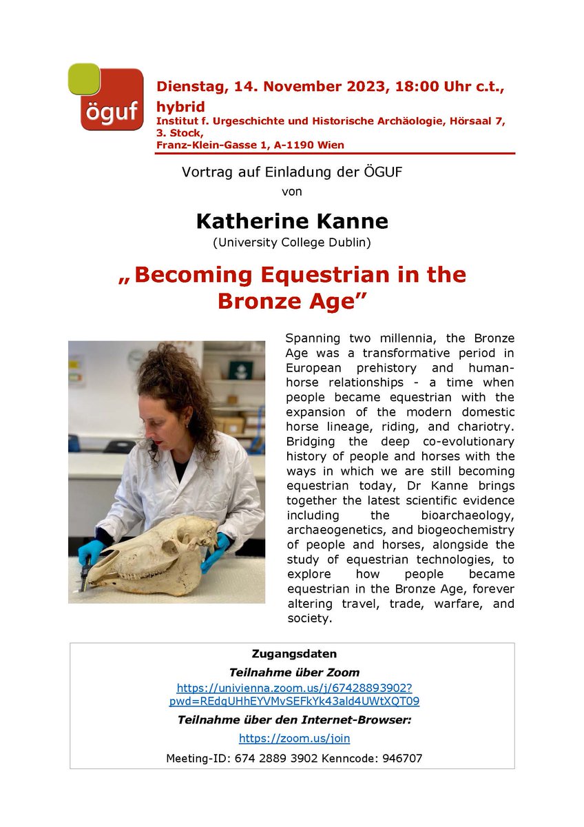 Animals and Society in Bronze Age Europe (@ansoc_erc) on Twitter photo Happening tonight at 18:00 CET, 17:00 GMT <a href="/ucdarchaeology/">UCD Archaeology, Dublin</a> Dr Kate Kanne lecturing <a href="/univienna/">Universität Wien</a> courtesy of Österreichische Gesellschaft für Ur- und Frühgeschichte! In person or online: Happening tonight at 18:00 CET, 17:00 GMT <a href="/ucdarchaeology/">UCD Archaeology, Dublin</a> Dr Kate Kanne lecturing <a href="/univienna/">Universität Wien</a> courtesy of Österreichische Gesellschaft für Ur- und Frühgeschichte! In person or online: