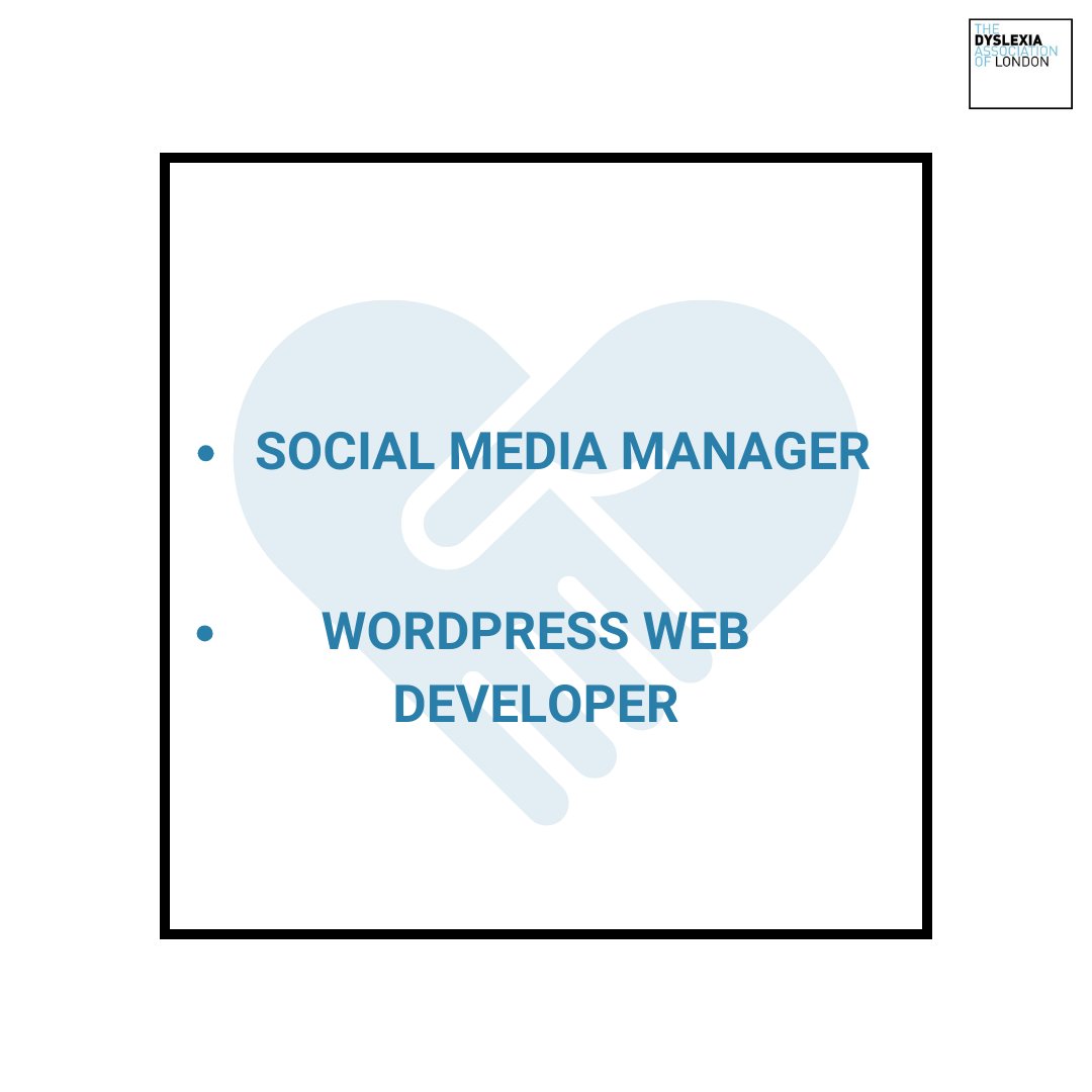 The Dyslexia Association of London is looking for volunteers! 💻📱

More information on the roles can be found on our website: bit.ly/3MJp3pn

If interested, please send your CV to nuno@dyslexialondon.org

We would love to hear from you 💙

#dyslexia #london #volunteers