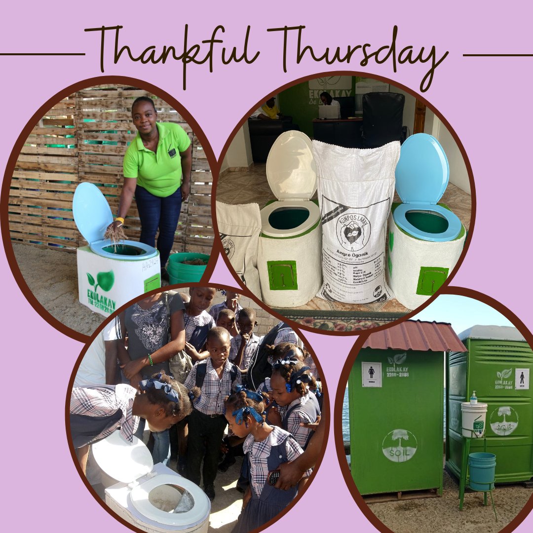 SOILHaiti's tweet photo. On this #thankfulthursday (and every day) we are deeply appreciative of our toilets! Each day we see firsthand the urgent necessity of toilets in the communities we serve in #Haiti. We love our earth-restoring, container based EkoLakay toilets that are essential to public health! https://t.co/LapahoZARB
