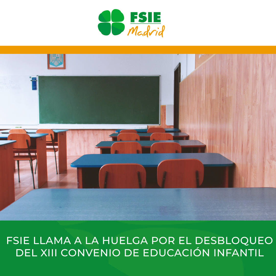 fsiemadrid's tweet image. 📣 ¡Recordatorio Importante! 🍀

🗓️ Mañana, miércoles 15 de noviembre, llamamos a la huelga en las escuelas infantiles privadas por el desbloqueo de las negociaciones del XIII Convenio Colectivo de Educación Infantil.

¡Tu participación cuenta! 💪✊ 

#Huelga15Nov #FSIE