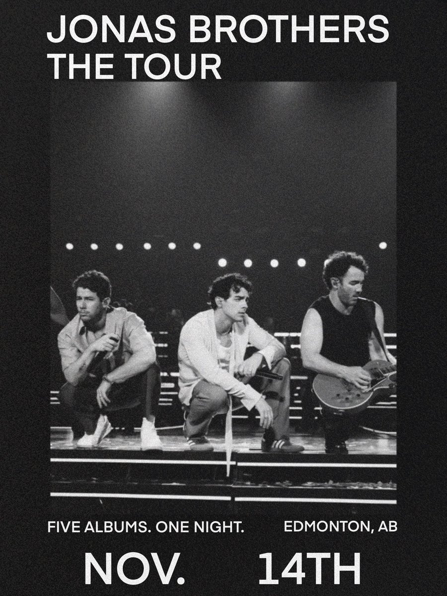 Jonas_DailyNews's tweet photo. .@JonasBrothers will be performing in Edmonton, AB tonight at Rogers Place on #TheTour! Who’s going?! https://t.co/HOAKxXLvxy